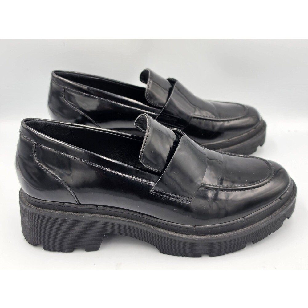 Blondo Platform Penny Loafer Size 10 Black Y2K Preppy Chunky Heel Lug Sole